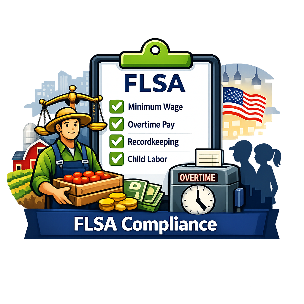 Icon representing FLSA Section 207(i) commission and service charge pay compliance
